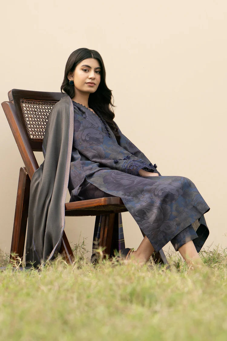 BrandsInn-3PC KHADDAR PRINTED SHIRT WITH KHADDAR PRINT DUPATTA AND PRINT TROUSER-BI-2631