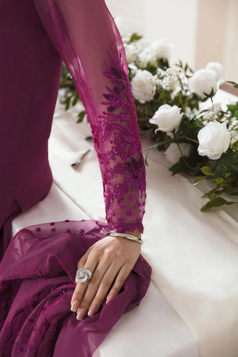 BrandsInn- 3PC ORGANZA EMBROIDERED LAWN SHIRT WITH ORGANZA EMBROIDERED DUPATTA AND TROUSER -BI-432
