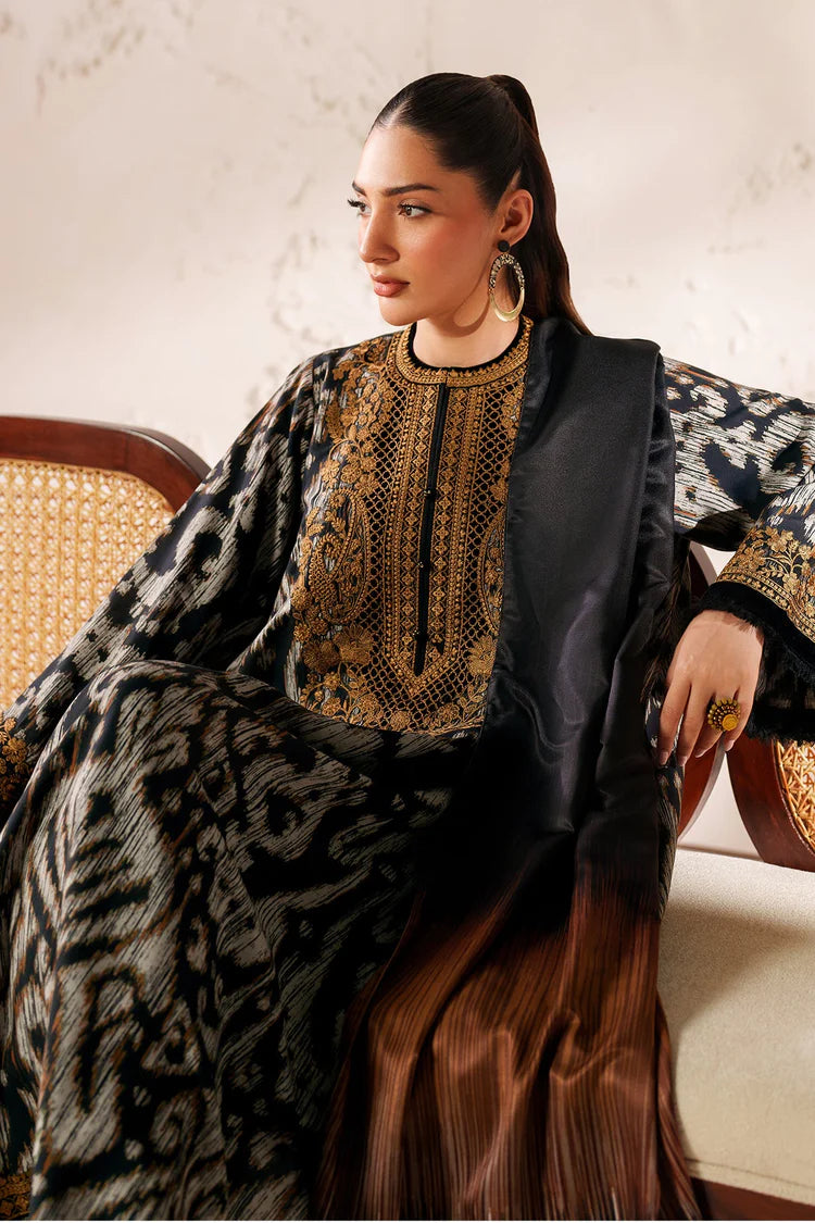 BrandsInn-3PC VISCOSE PRINTED EMB SHIRT WITH VISCOSE PRINTED DUPATTA AND TROUSER-BI-2639