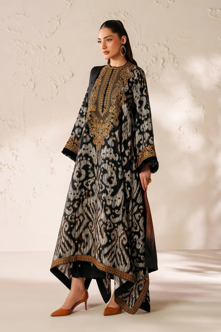 BrandsInn-3PC VISCOSE PRINTED EMB SHIRT WITH VISCOSE PRINTED DUPATTA AND TROUSER-BI-2639