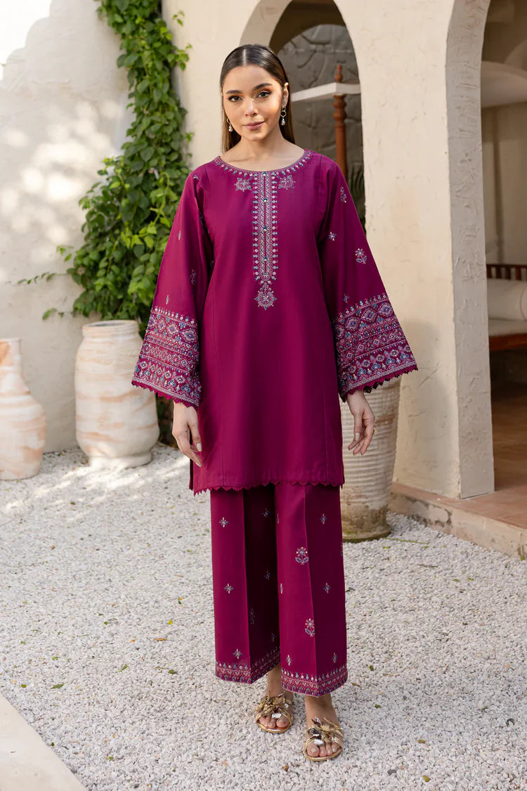 BrandsInn-2PC DHANAK SEQUENCE EMBROIDERED SHIRT WITH SEQUIN EMB TROUSER-BI-116