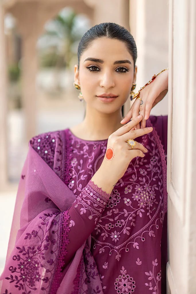 BrandsInn- 3PC LAWN HEAVY EMBROIDERED SHIRT WITH ORGANZA HEAVY EMBROIDERED DUPATTA-BI-119