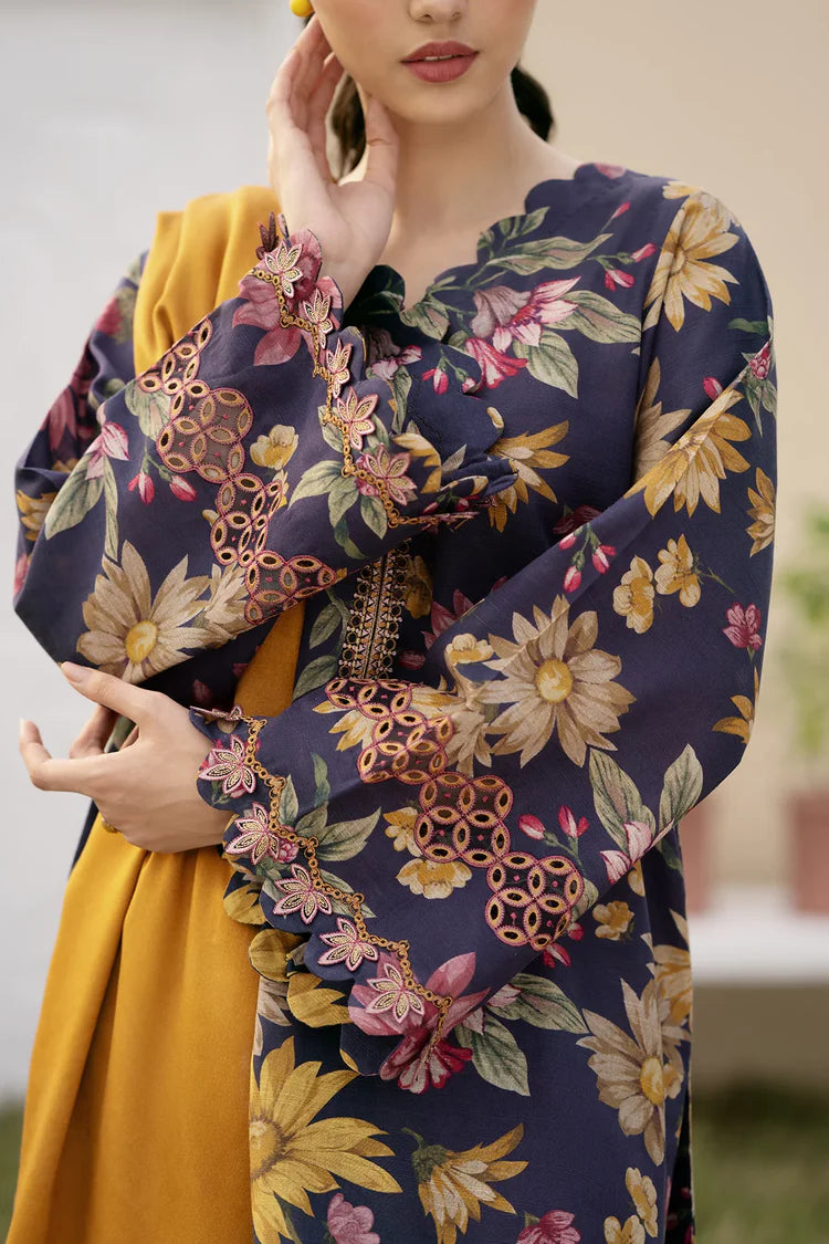 BrandsInn-3PC KHADDAR PRINTED SHIRT WITH KHADDAR PRINT DUPATTA AND PRINT TROUSER-BI-2630