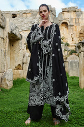 BrandsInn-3PC LAWN EMBROIDERED SHIRT WITH CHIFFON EMBROIDERED DUPATTA AND TROUSER-BI-346