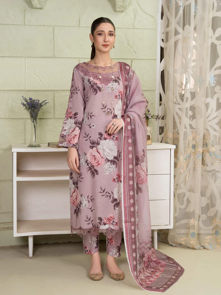 BrandsInn-3PC KARANDI PRINTED SHIRT WITH KARANDI PRINTED DUPATTA AND TROUSER-BI-2581