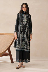 BrandsInn-3PC KARANDI EMBROIDERED SHIRT WITH KHADDI NET EMBROIDERED DUPATTA AND EMB TROUSER-BI-4258