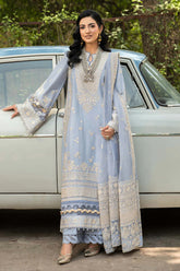 BrandsInn-3PC LAWN EMBROIDERED SHIRT WITH ORGANZA EMBROIDERED DUPATTA AND TROUSER -BI-4710