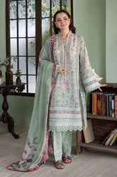 BrandsInn-3PC KARANDI PRINTED EMBROIDERED SHIRT WITH KARANDI PRINTED DUPATTA AND TROUSER-BI-2564