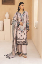 BRANDSINN-3PC KARANDI PRINTED EMBROIDERED SHIRT WITH KARANDI PRINTED EMB SHAWL & PRINTED TROUSER-BI-0128