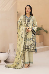 BRANDSINN-3PC KARANDI PRINTED EMBROIDERED SHIRT WITH KARANDI PRINTED EMB SHAWL & PRINTED TROUSER-BI-0127