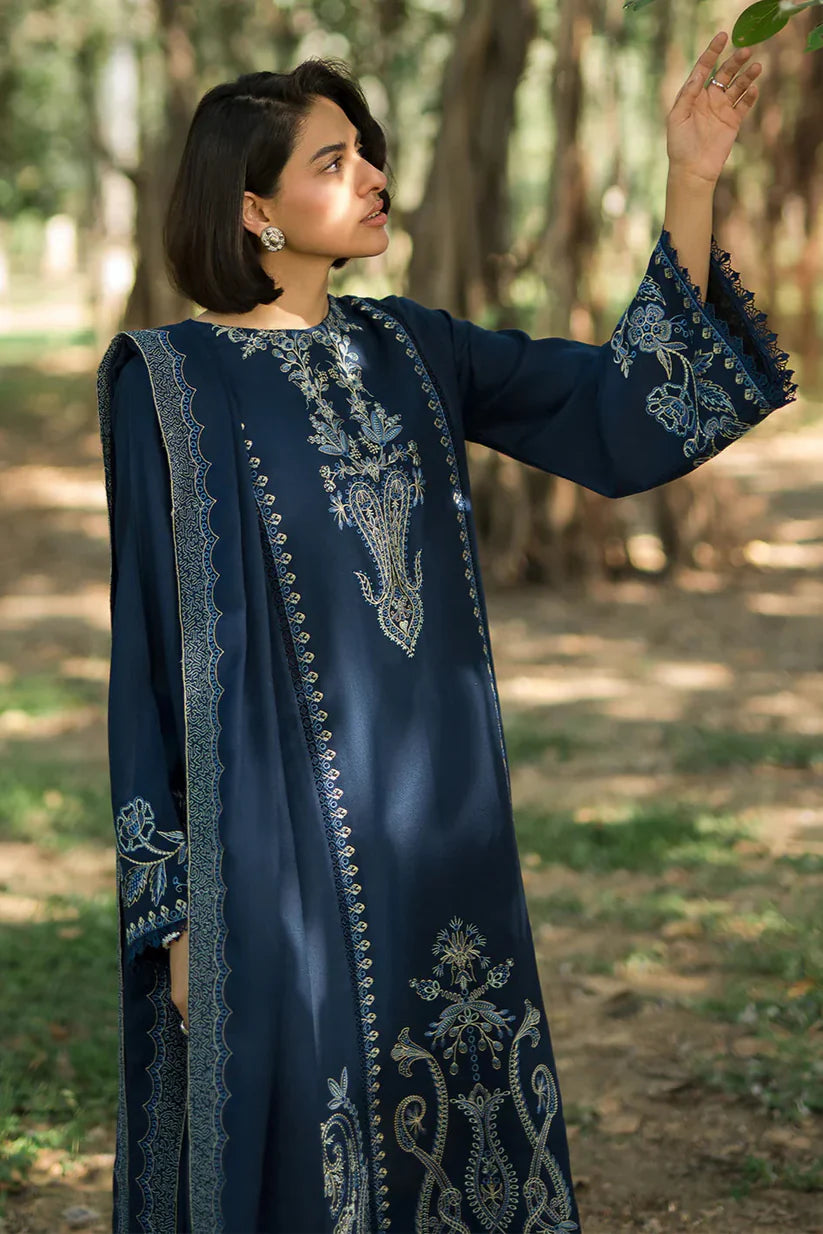 BrandsInn- 3PC LAWN EMBROIDERED SHIRT WITH CHIFFON EMBROIDERED DUPATTA AND TROUSER-BIC-408