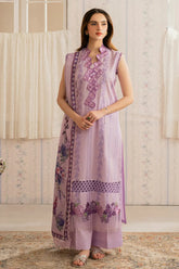 BrandsInn-3PC LAWN EMBROIDERED SHIRT WITH MONARK PRINTED DUPATTA AND TROUSER-BI-349