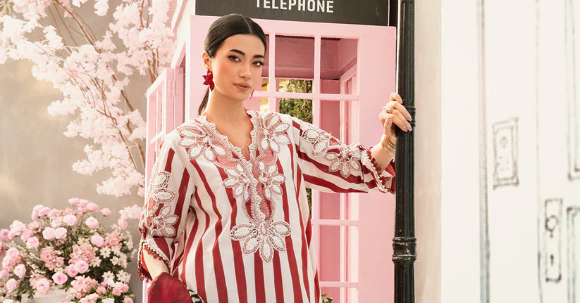 BrandsInn-3PC LAWN EMBROIDERED PRINTED SHIRT WITH CHIFFON PRINT DUPATTA AND PRINT TROUSER-BI-334