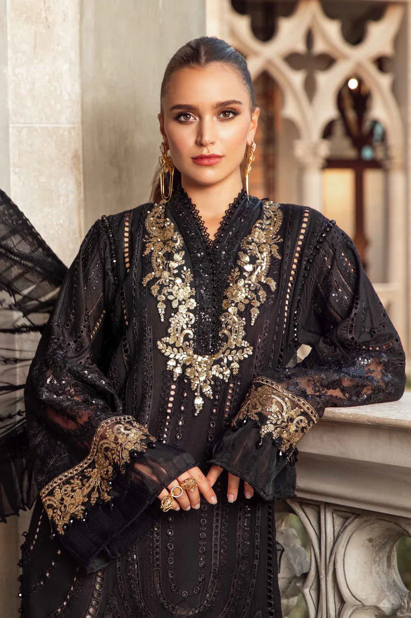 BrandsInn- LAWN 3PC EMBROIDERED SHIRT WITH ORGANZA EMBROIDERED DUPATTA WITH TROUSER-BI-434