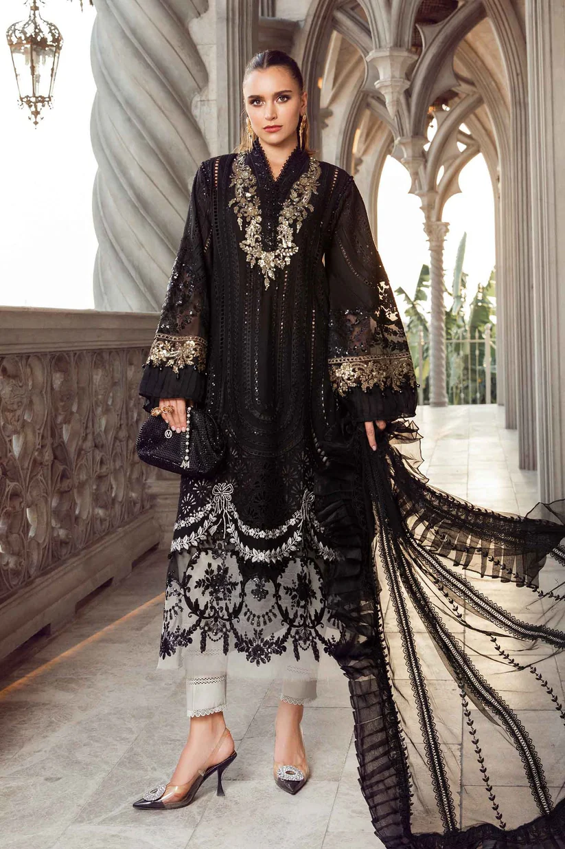 BrandsInn- LAWN 3PC EMBROIDERED SHIRT WITH ORGANZA EMBROIDERED DUPATTA WITH TROUSER-BI-434