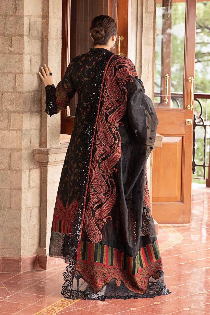 BrandsInn-3PC LAWN PRINTED EMB SHIRT WITH CHIFFON PRINT DUPATTA AND PRINT TROUSER-BI-421