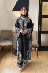 BrandsInn-3PIECE LAWN EMBROIDERED SHIRT WITH BAMBER CHIFFON DUPATTA AND EMB TROUSER-BI-4853