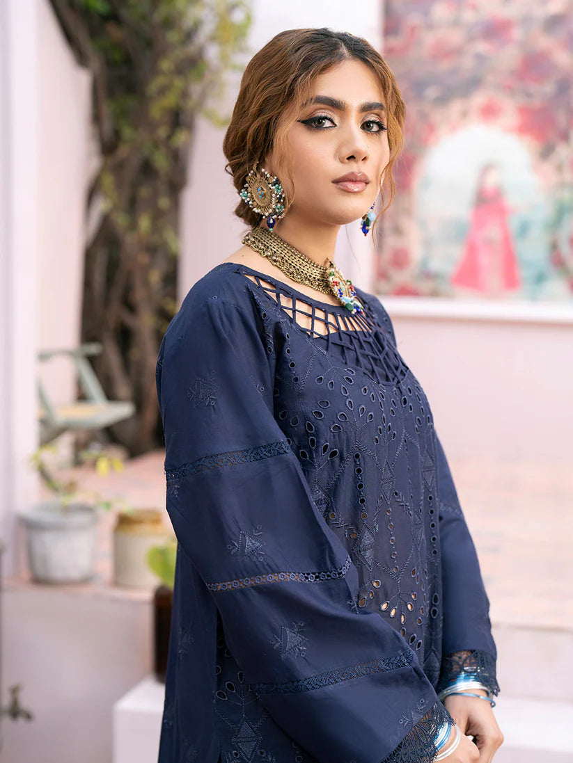 BrandsInn-3PC CHIKENKARI LAWN EMBROIDERED WITH DAIMOND PRINT DUPATTA-BI-247