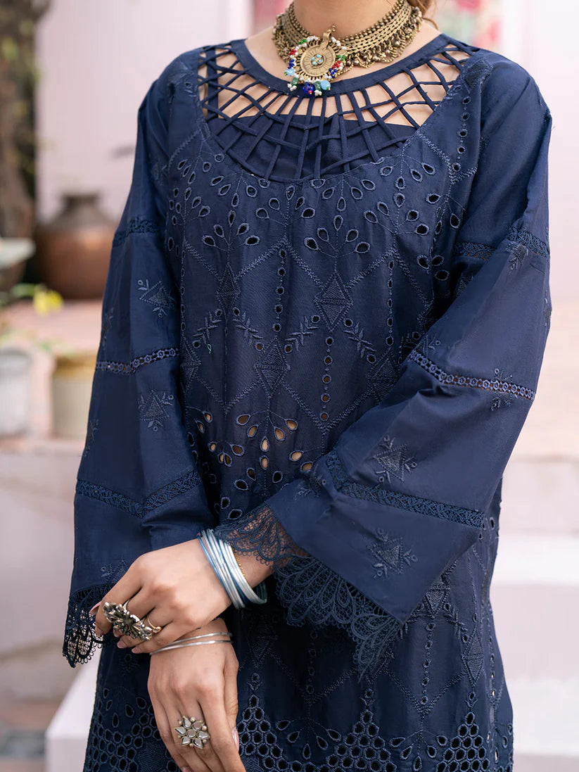 BrandsInn-3PC CHIKENKARI LAWN EMBROIDERED WITH DAIMOND PRINT DUPATTA-BI-247