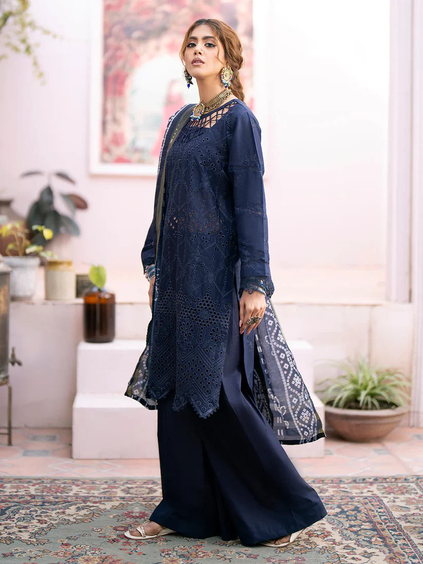 BrandsInn-3PC CHIKENKARI LAWN EMBROIDERED WITH DAIMOND PRINT DUPATTA-BI-247