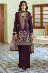 BrandsInn-3PC LAWN EMBROIDERED SHIRT WITH CHIFFON PRINTED DUPATTA AND TROUSER-BI-4631