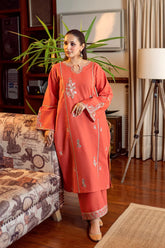 BrandsInn-2PC DHANAK EMBROIDERED SHIRT AND EMBROIDRED SLEEVES-BI-130