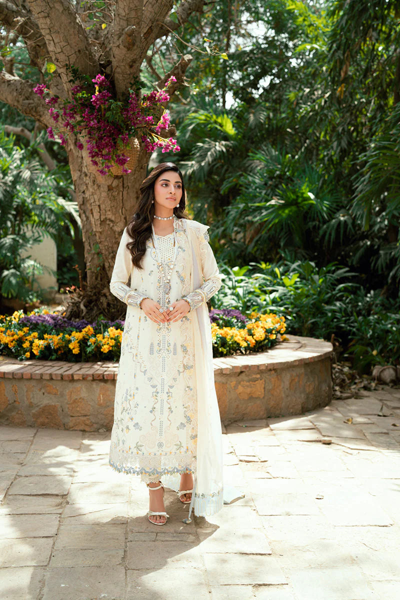 BrandsInn - 3PC LAWN EMBROIDERED SHIRT WITH NET EMBROIDERED DUPATTA AND TROUSER -BI-418