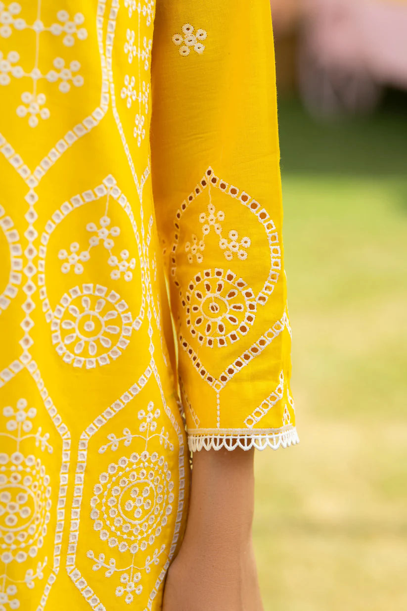 BrandsInn- 3PC LAWN EMBROIDERED SHIRT WITH CHIFFON PRINTED DUPATTA AND TROUSER-BI-403