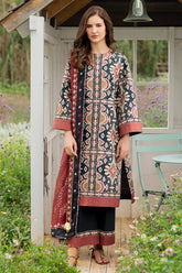 BrandsInn-3PC KHADDAR PRINTED SHIRT WITH KHADDAR PRINTED DUPATTA AND PRINTED TROUSER-BI-2627