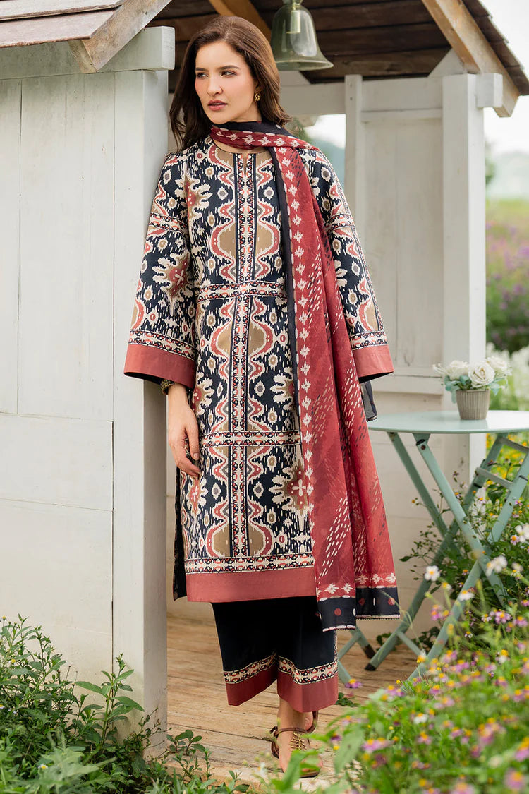 BrandsInn-3PC KHADDAR PRINTED SHIRT WITH KHADDAR PRINTED DUPATTA AND PRINTED TROUSER-BI-2627