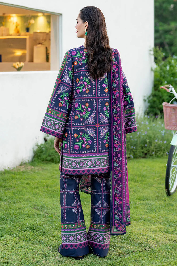 BrandsInn-3PC KHADDAR PRINTED SHIRT WITH KHADDAR PRINTED DUPATTA AND PRINTED TROUSER-BI-2628