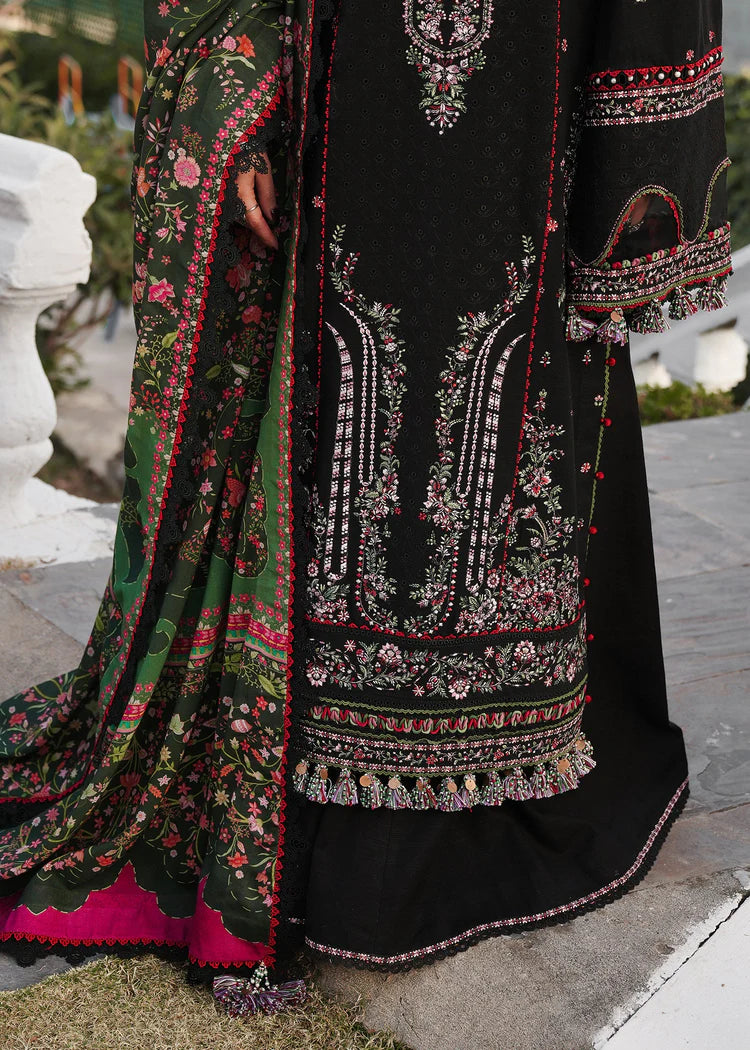 BrandsInn-3PC KARANDI EMBROIDERED SHIRT WITH COURTRAI PRINTED SHAWL AND TROUSER- BI-4261