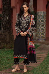 BrandsInn-3PC KHADDAR PRINTED SHIRT WITH KHADDAR PRINTED DUPATTA AND PRINT TROUSER-BI-