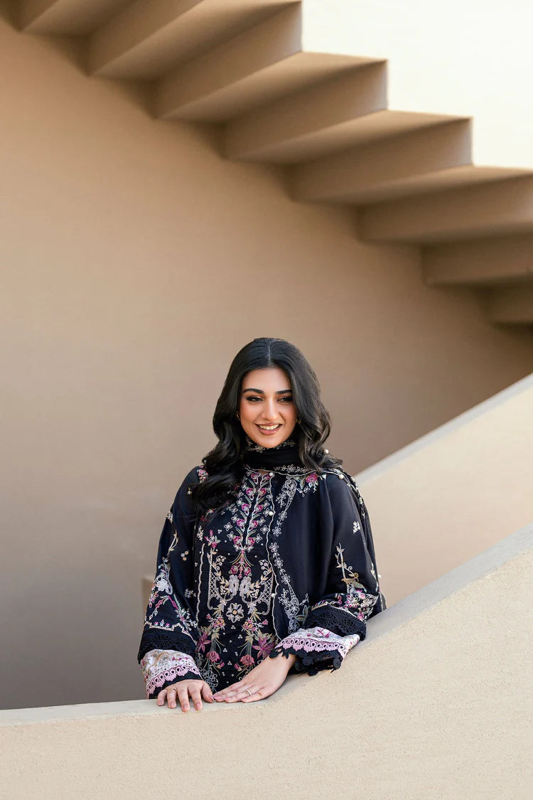 BrandsInn-3PC DHANAK EMBROIDERED SHIRT WITH CHIFFON EMBROIDERED DUPATTA & TROUSER-BI-4229