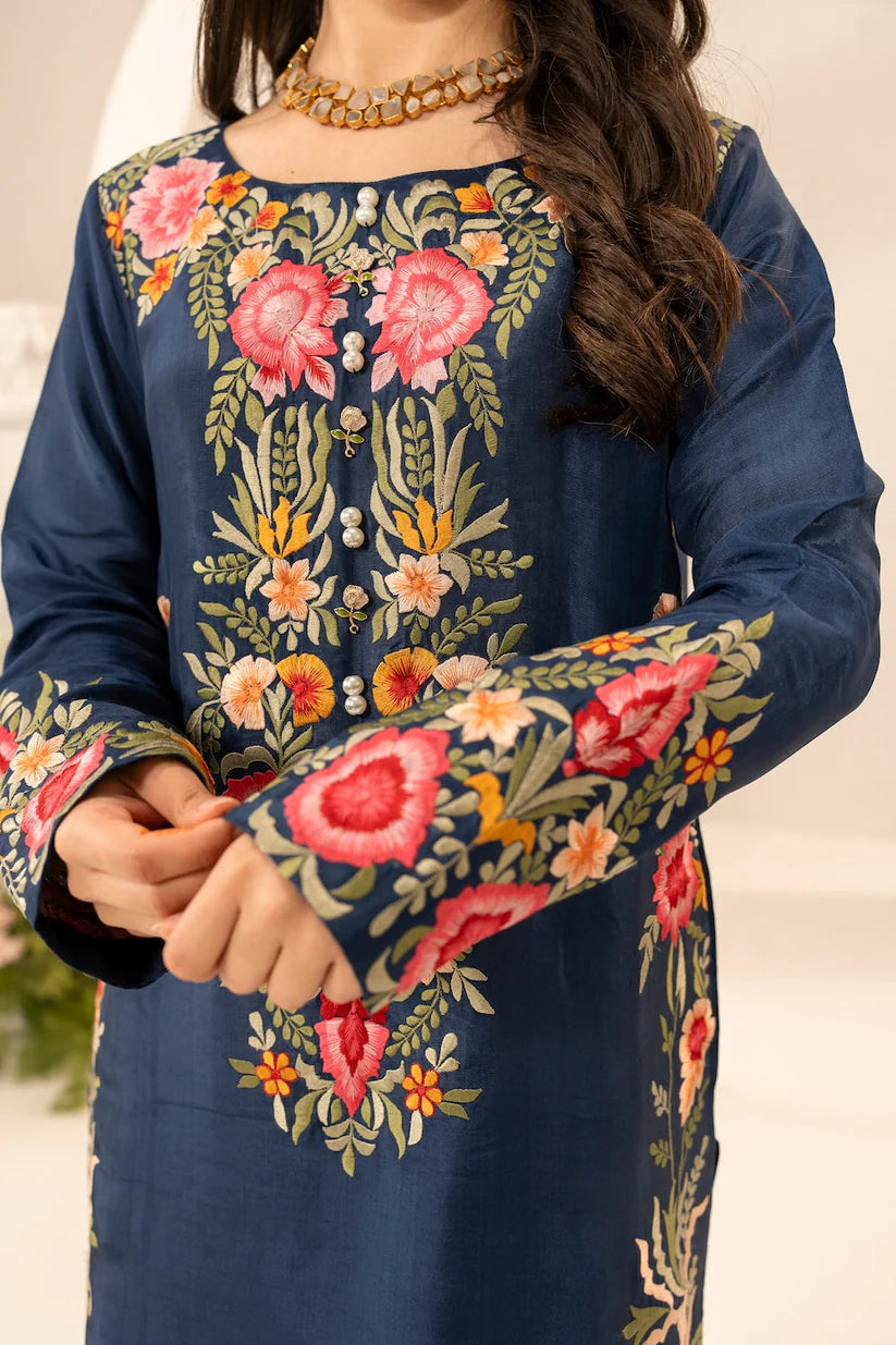 BrandsInn-3PC LAWN EMBROIDERED SHIRT WITH CHIFFON TYE & DYE DUPATTA & TROUSER-BI-379