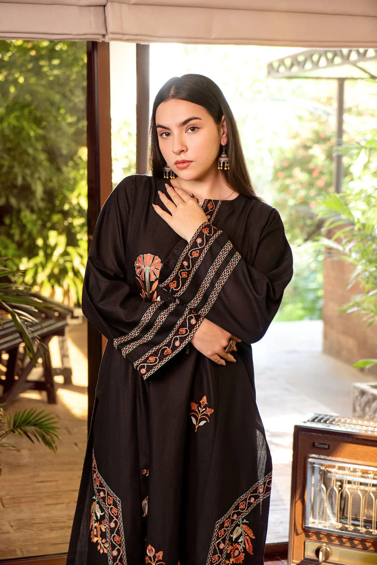 BrandsInn-2PC DHANAK EMBROIDERED SHIRT AND EMBROIDRED TROUSER-BI-132