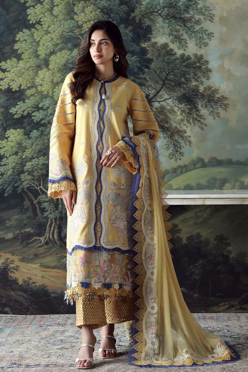 BrandsInn- 3PC LAWN HEAVY EMBROIDERED SHIRT WITH CHIFFON EMBROIERED DUPATTA AND TROUSER-BI-419