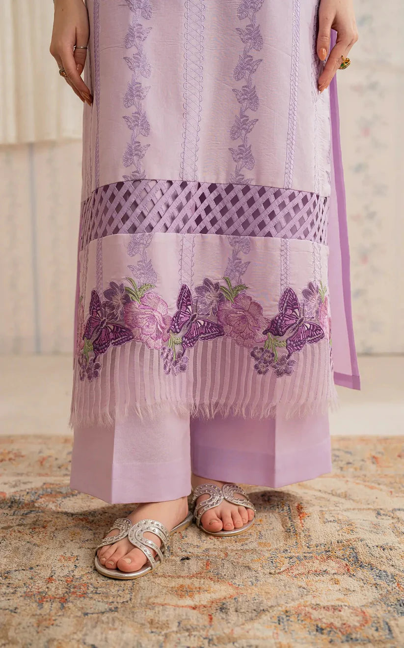 BrandsInn-3PC LAWN EMBROIDERED SHIRT WITH MONARK PRINTED DUPATTA AND TROUSER-BI-349