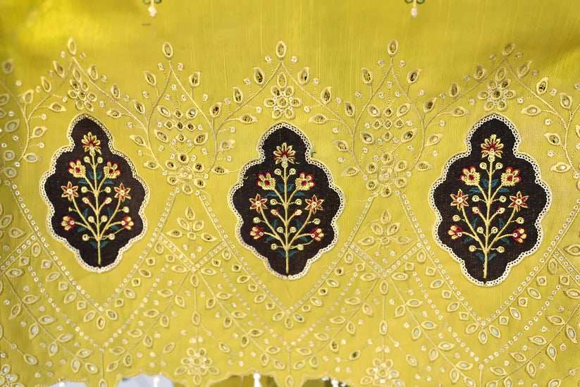 BRANDSINN-3PC KHADDAR CUTWORK EMBROIDERED SHIRT WITH KASHMIRI JACQUARD WOOL SHAWL-BI-4033