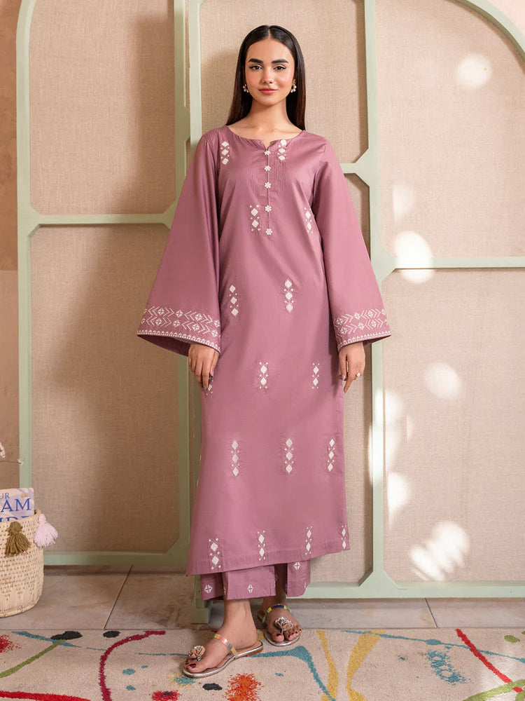 BrandsInn-2PC DHANAK EMBROIDERED SHIRT WITH DHANAK EMBROIDERED TROUSER-BI-103
