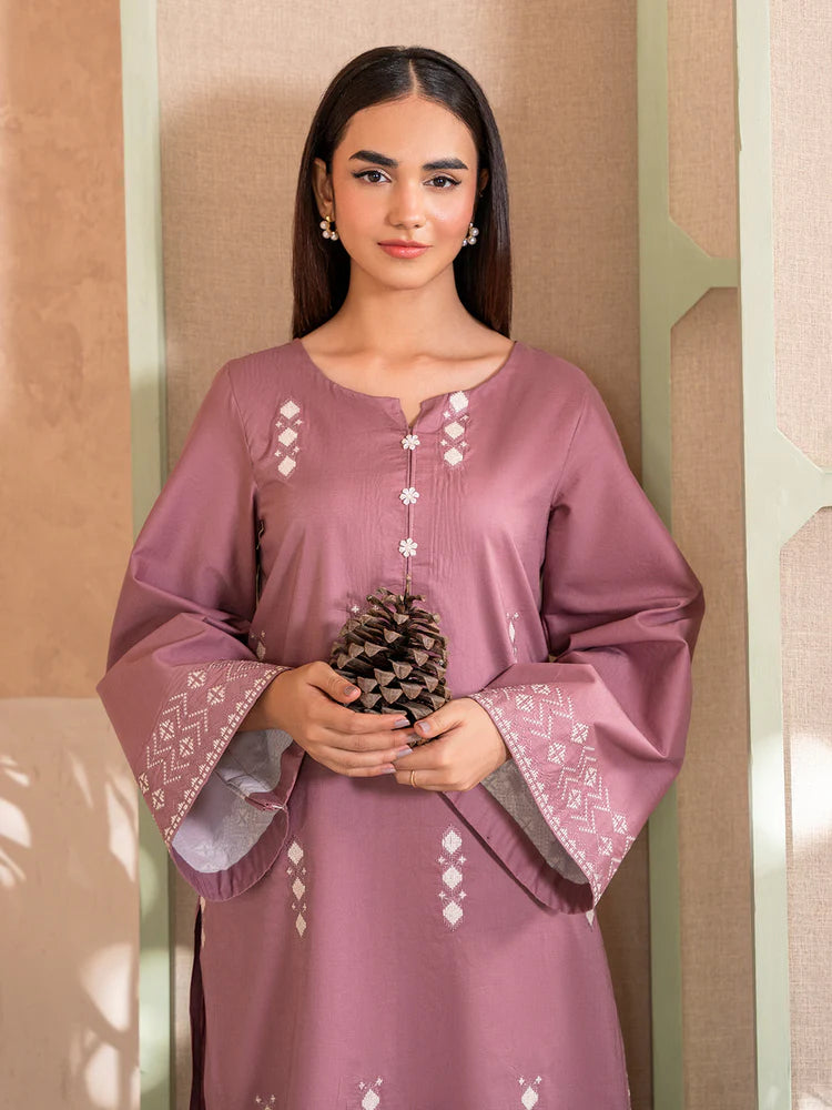 BrandsInn-2PC DHANAK EMBROIDERED SHIRT WITH DHANAK EMBROIDERED TROUSER-BI-103