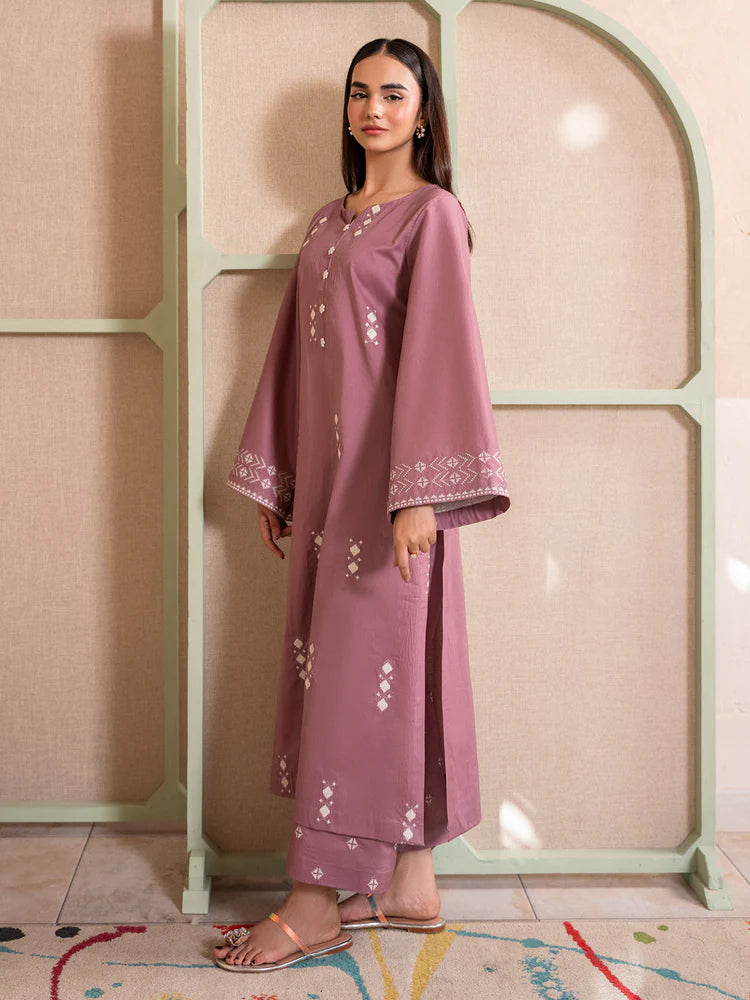 BrandsInn-2PC DHANAK EMBROIDERED SHIRT WITH DHANAK EMBROIDERED TROUSER-BI-103