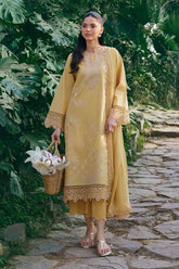 BrandsInn-3PC LAWN EMBROIDERED SHIRT WITH ORGANZA EMB EMBROIDERED DUPATTA AND TROUSER-BI-4831