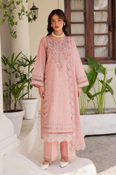 BrandsInn-3PC LAWN EMBROIDERED SHIRT WITH KHADDI NET EMBROIDERED DUPATTA AND EMB TROUSER-BI-4743