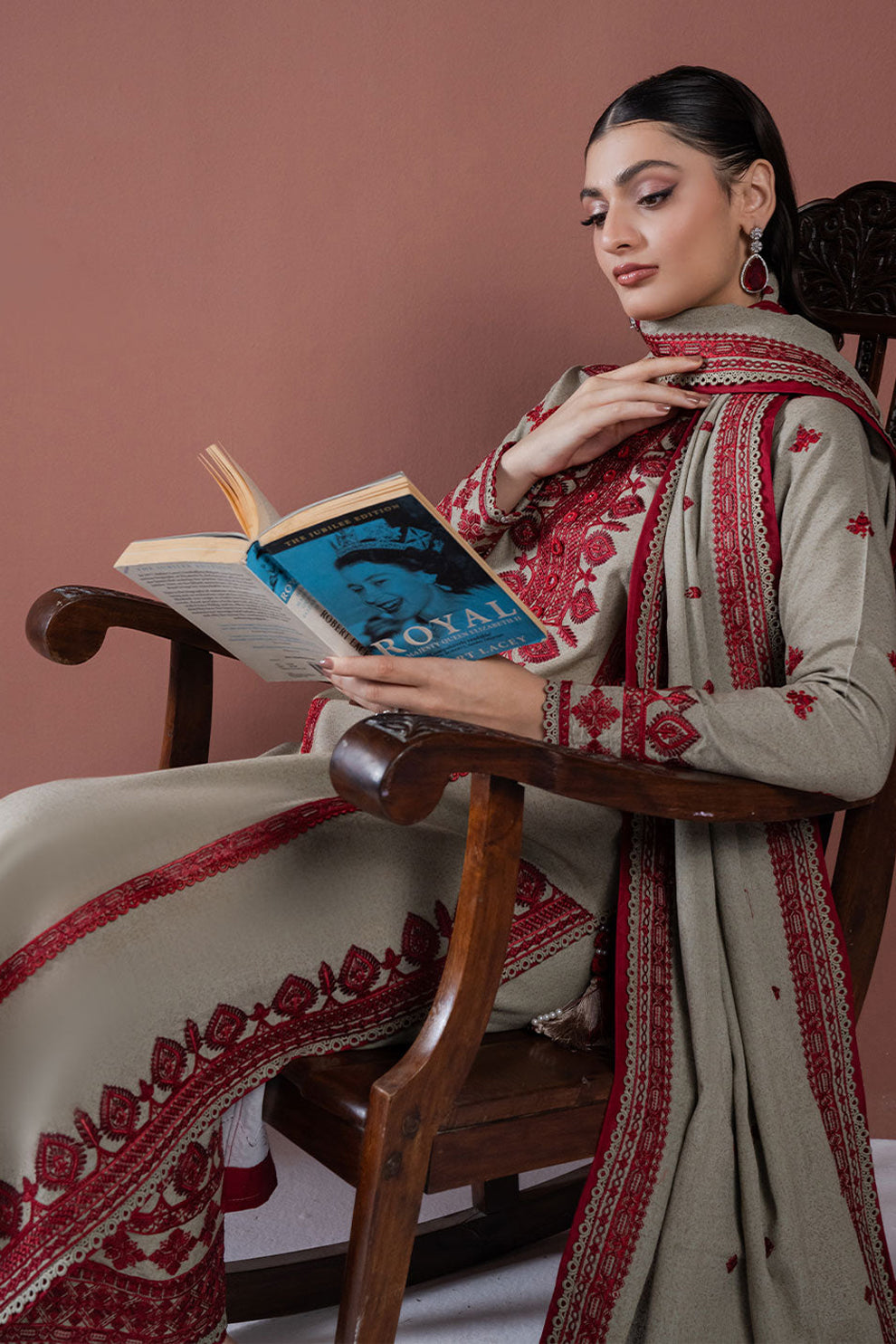 BrandsInn-3PC LAWN EMBROIDERED SHIRT WITH LAWN EMBROIDERED DUPATTA AND LAWN TROUSER-BI-114