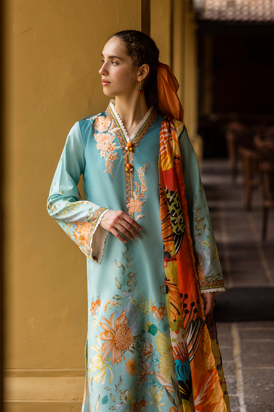 BrandsInn-3PC LAWN PRINTED SHIRT WITH CHIFFON PRINT DUPATTA AND PRINT TROUSER-BI-316