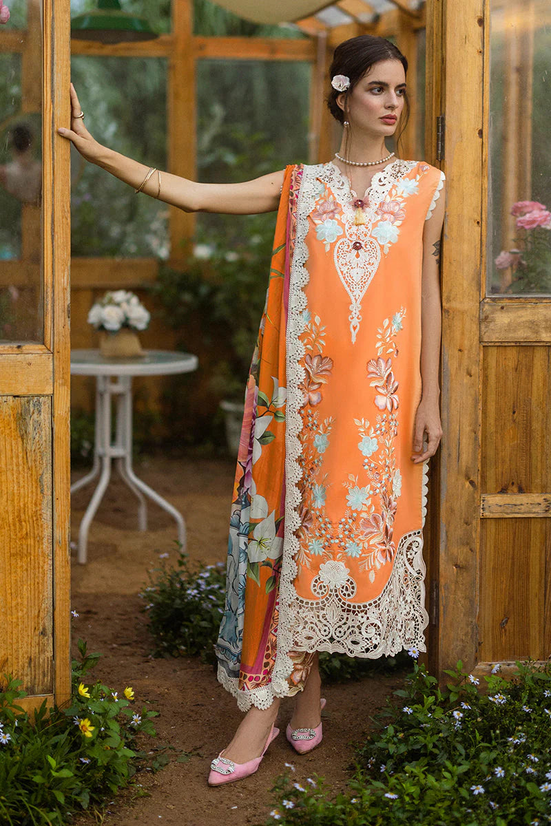 BrandsInn-3PC LAWN EMBROIDERED SHIRT WITH CHIFFON PRINT DUPATTA & TROUSER-BI-362