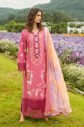 BrandsInn-3PC LAWN EMBROIDERED SHIRT WITH CHIFFON PRINT DUPATTA & TROUSER-BI-356