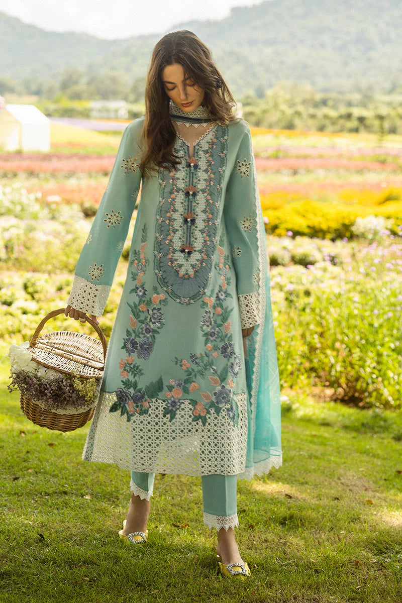 BrandsInn-3PC LAWN EMBROIDERED SHIRT WITH MONARK PRINT DUPATTA AND TROUSER-BI-339