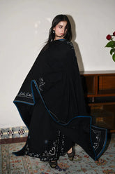 BrandsInn-3PC DHANAK EMBROIDERED SHIRT WITH DHANAK EMBROIDERED SHAWL AND TROUSER-BI-4386